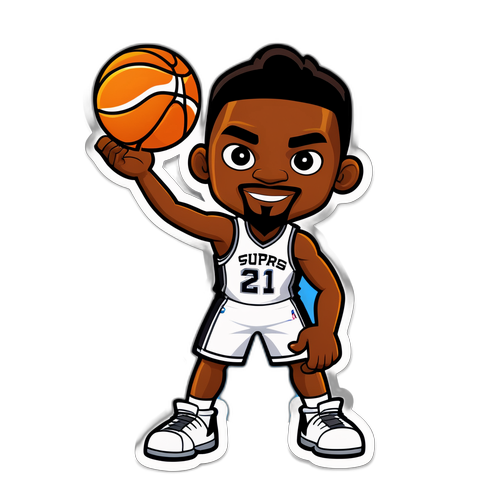 Sticker ng Manlalaro ng Basketbol na Nagrepresenta sa Spurs