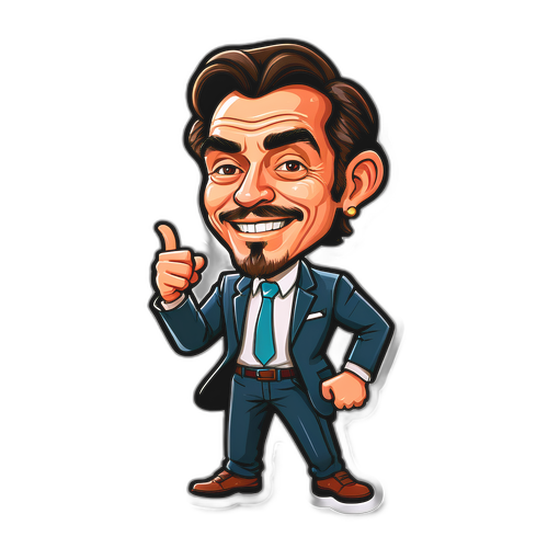 Sticker cu Banciu în stil caricatural