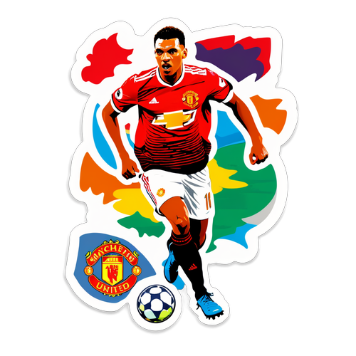 Sticker z Man Utd w akcji na boisku