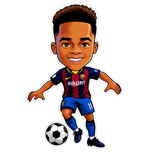 Playful Caricature of Justin Kluivert Dribbling