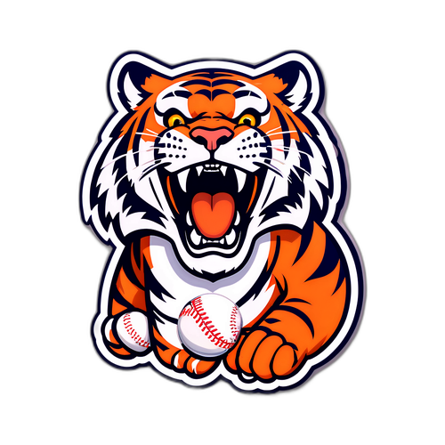 Detroit Tigers Roaring Tiger Sticker
