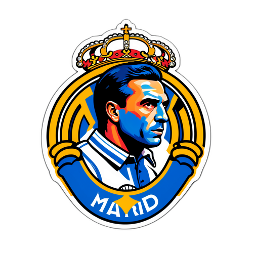 Вінтажна наклейка, що підкреслює легендарних гравців Реала