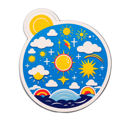 Γοητευτικός κόμικ σχεδιασμός με στοιχεία καιρού