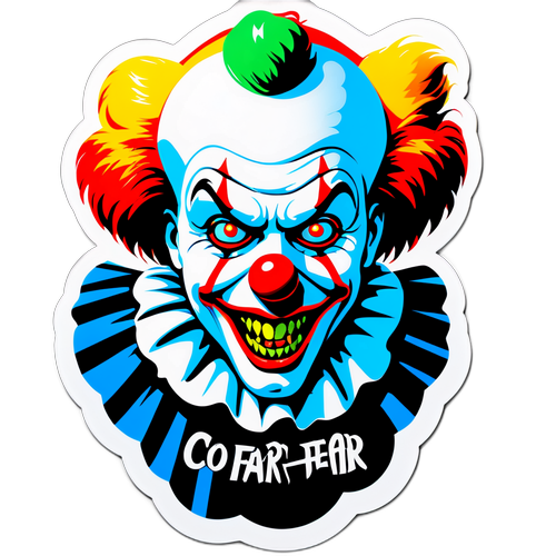 Клоун из "Оно" с надписями о страхе и духе борьбы