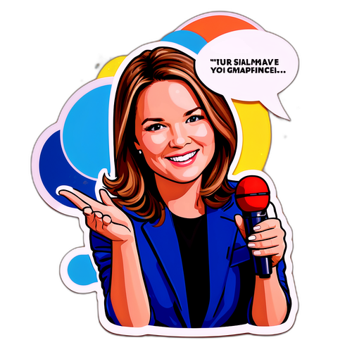 Savannah Guthrie portréja mikrofon mellett