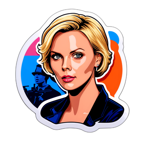 Наліпка з телевізійною сценою з Шарліз Терон у її найкращих ролях