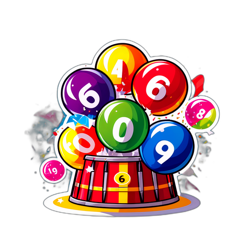 Masayang Sticker ng Lottery Balls