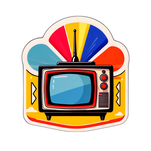 Nostalgická samolepka retro živých televizních pořadů