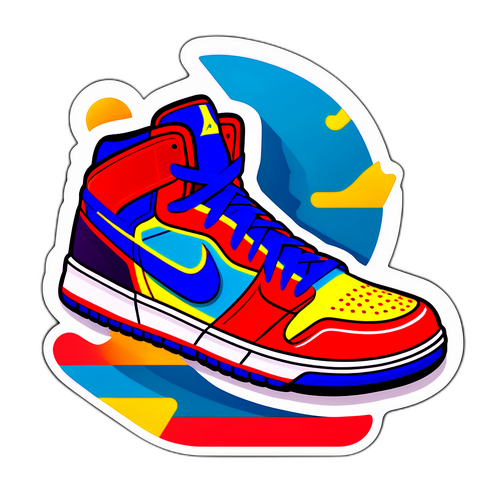 Ilustración de un elegante sneaker de baloncesto con colores vibrantes, representando 'Junior - Atlético'