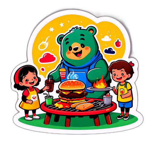 バーベキューを楽しむクマのタンクベア