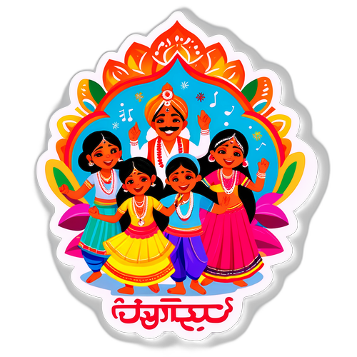 उत्सव में मग्न भारतीय परिवार