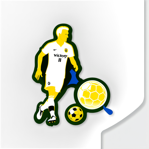 Autocollant featuring Didier Deschamps avec silhouette de joueur de football