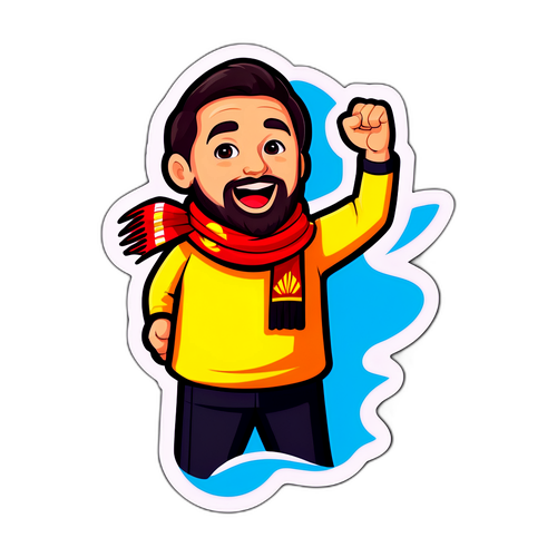 Een sticker van een fan die zijn team aanmoedigt in de Europa League