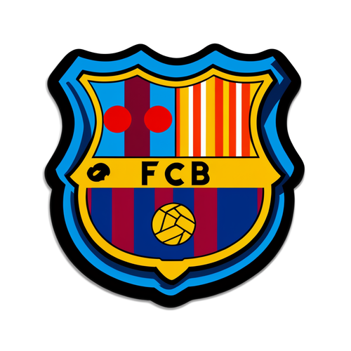 Autocolant minimalist cu emblema FC Barcelona