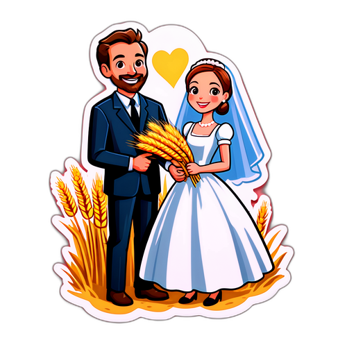 Söpö ja humoristinen tarra "Farmer Wants a Wife" -ohjelmasta