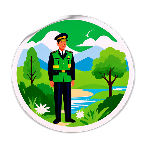 文化与自然融合的警卫形象