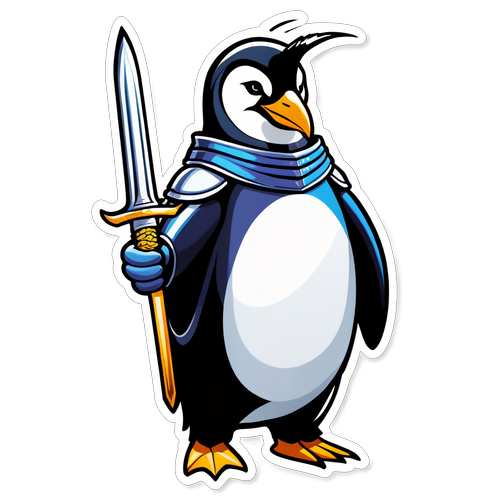Medieval Armored Warrior Penguin