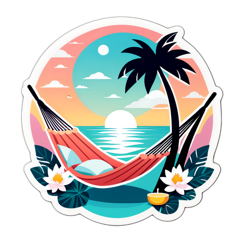 Pastellfarget klistremerke med luksuriøs vibe