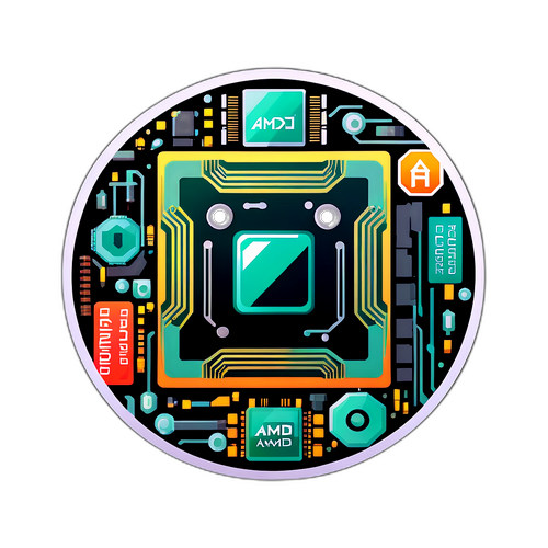 Teknologisk Inspireret Sticker med AMD Logo