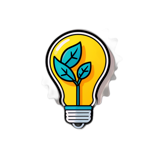 Minimalist Lysglødelampe med Plantemotiv