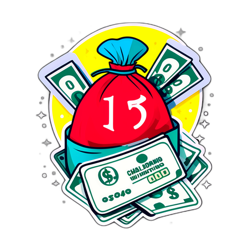 Sticker cu simboluri de câștig la loterie