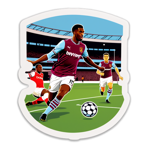 Action-Packed West Ham Player Dribbling Sticker