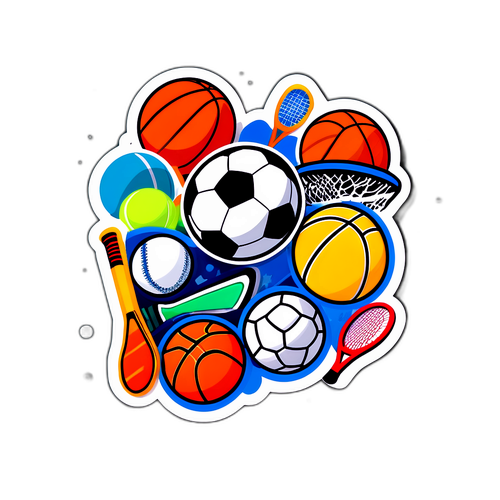 Energetikong Sticker na May Temang Isports