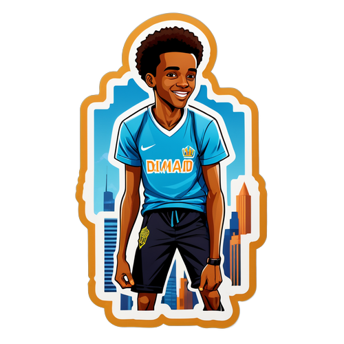 Sticker van Amad Diallo in zijn jonge energie