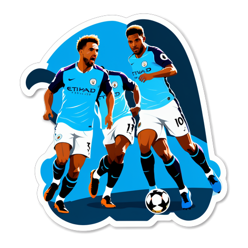 Sticker ya Wachezaji wa Manchester City Katika Hatua
