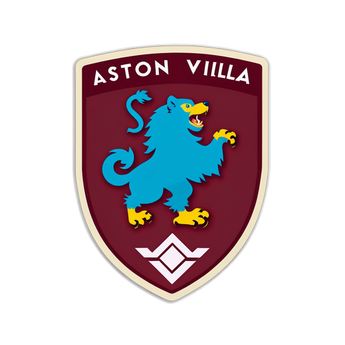 Stiker Modern Aston Villa dengan Gaya Vintage