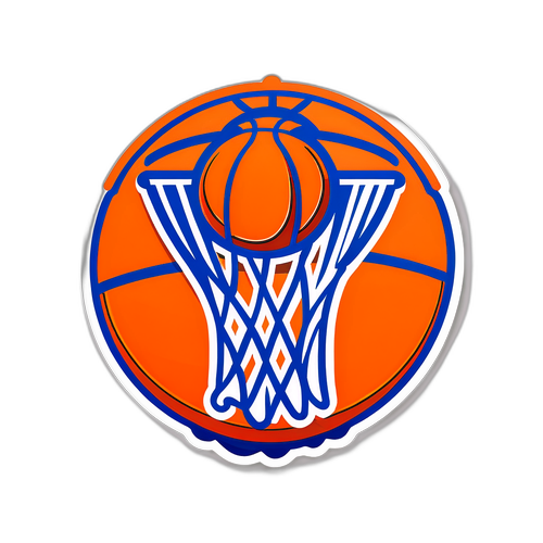 Minimalistik na Sticker ng Basketball Hoop