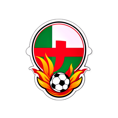Stylisiertes Logo, das die Hitze Italiens und Fußball kombiniert