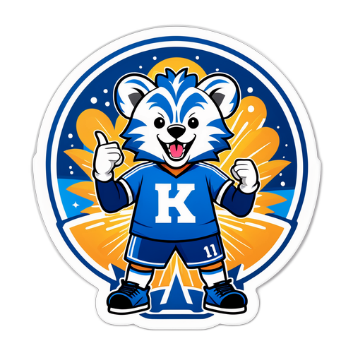 Stiker HJK dengan Maskot dan Pendukung