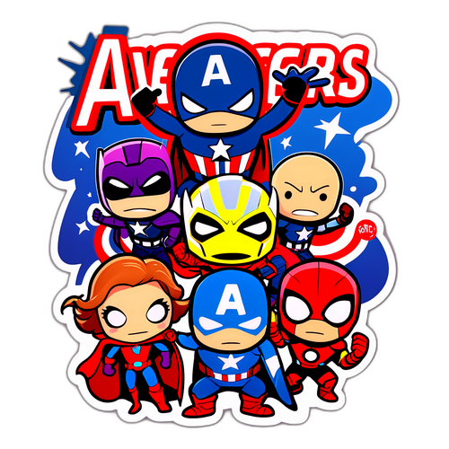 Pelekat Kartun Avengers dengan Suasana Menyeronokkan