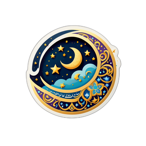 Дизайн наклейки на тему Рамадана 2026