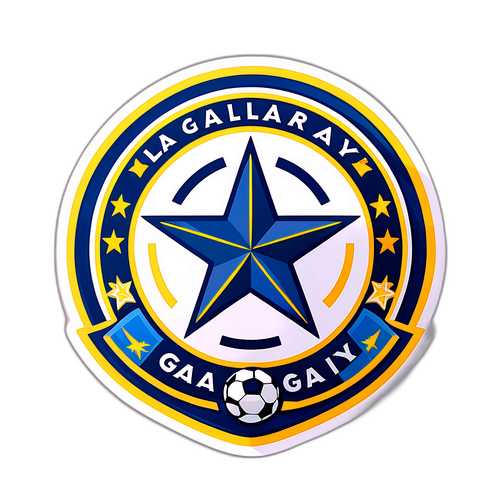 Stiker Logo LA Galaxy dengan Bola Sepak