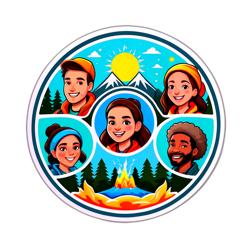 野外生存竞赛贴纸