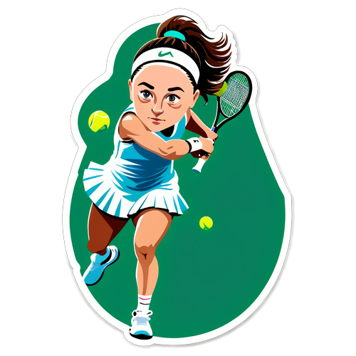 Wielki Portrret Jelena Ostapenko na Meczu Tenisowym