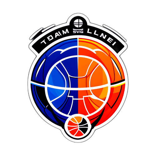 סטיקר המשלב אלמנטים מהיורוליג עם פריסת מגרש כדורסל