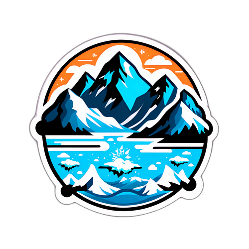 自然界の変化を描くステッカー