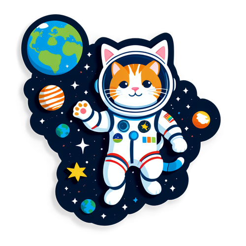 太空飞行的猫