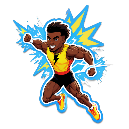 Unleash Your Inner Champion: Rai Benjamin's Electrifying Sprinting Sticker to Ignite Your Motivation!