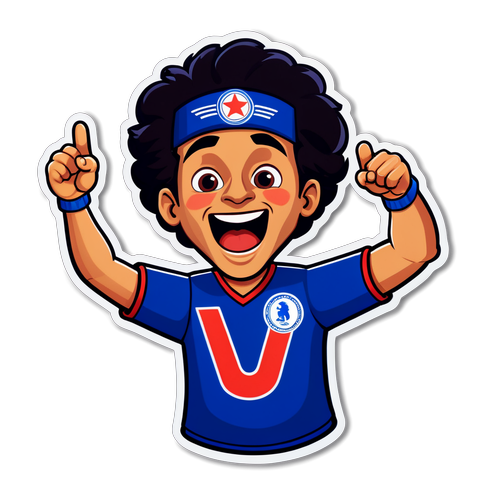 Adesivo de Torcedor Celebrando Vitória do Universidad de Chile