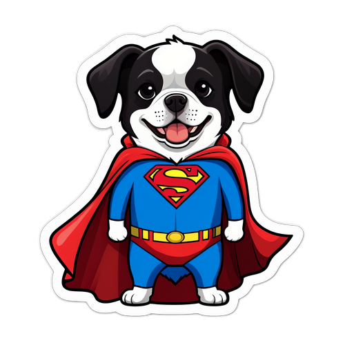 勇敢的小狗穿超人斗篷