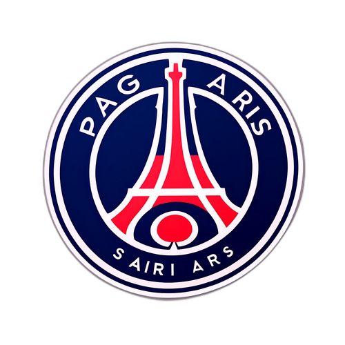 Sticker với chữ 'PSG' và biểu tượng Paris