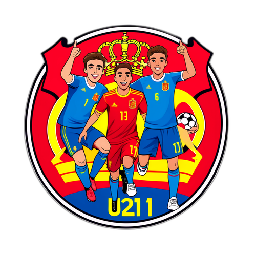 Sticker pentru meciul U21 dintre Spania și Italia