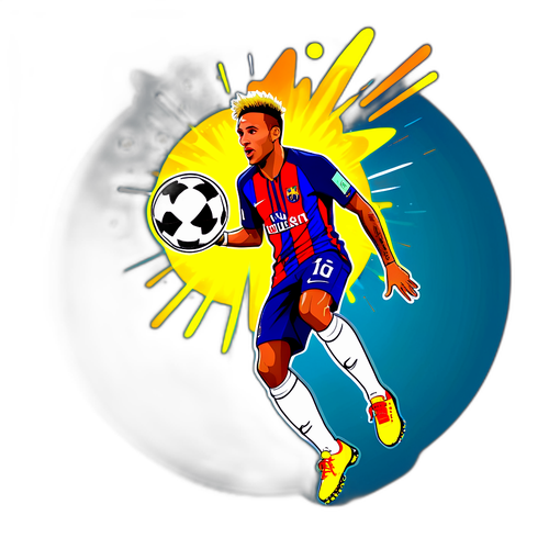 Illustration de Neymar jonglant avec un ballon