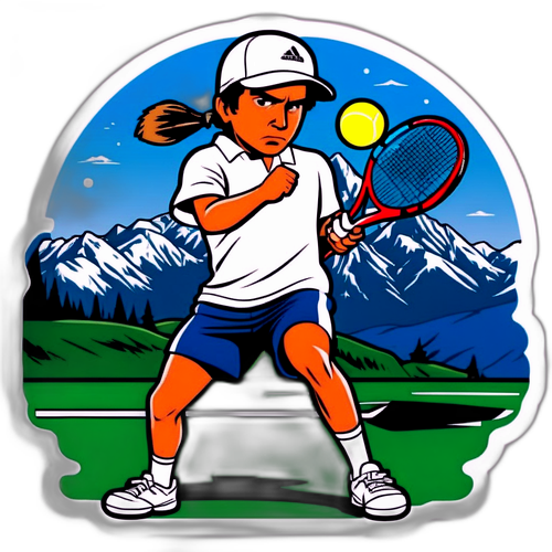 Sticker cu Lorenzo Musetti jucând tenis