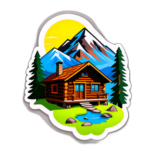 Sticker cu cabana de munte din Andorra