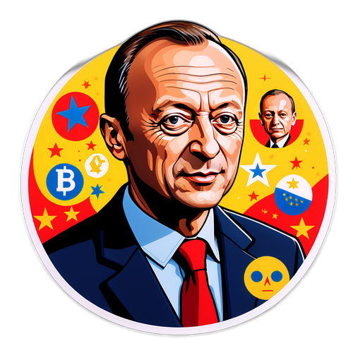 Kreatives Porträt von Friedrich Merz im politischen Kontext